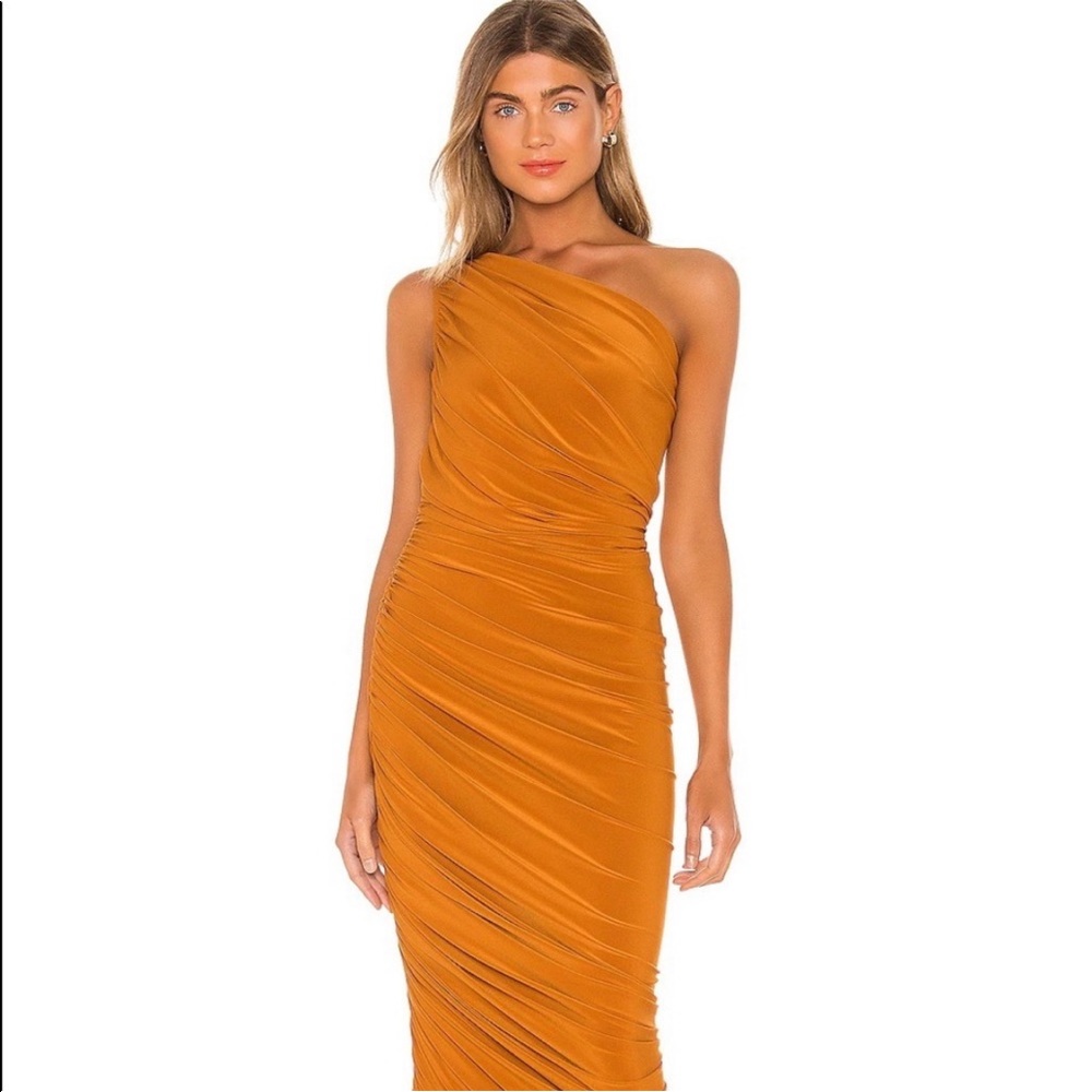 Norma Kamali Diana Gown Bronze XS